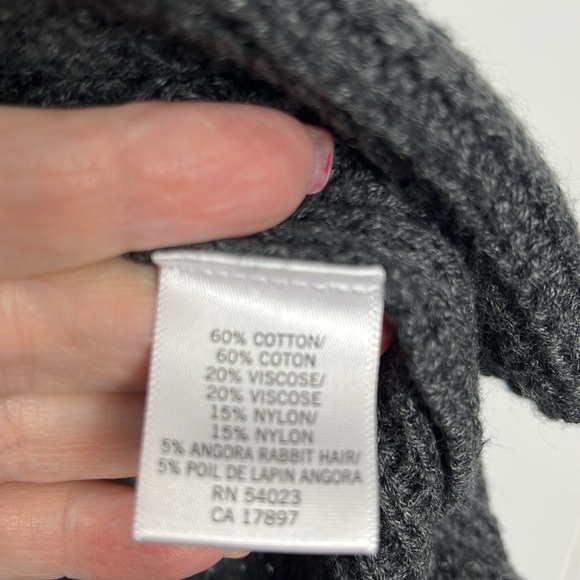 Banana Republic Womens Cardigan S Gray Double Breasted Crop Waffle Knit Boxy EUC - Picture 7 of 12